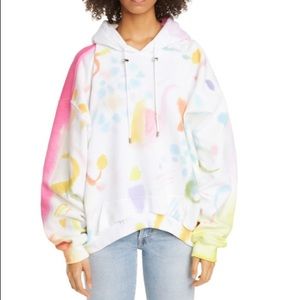 Colinda Strada curved hem mixed pattern hoodie